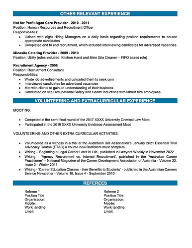The resume that got me my start as a Law Graduate - Application 